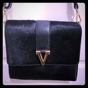 Vince Camuto fur with Leather Crossbody Handbag